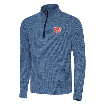 Men's Antigua Heather Navy Auburn Tigers Cause Quarter-Zip Top