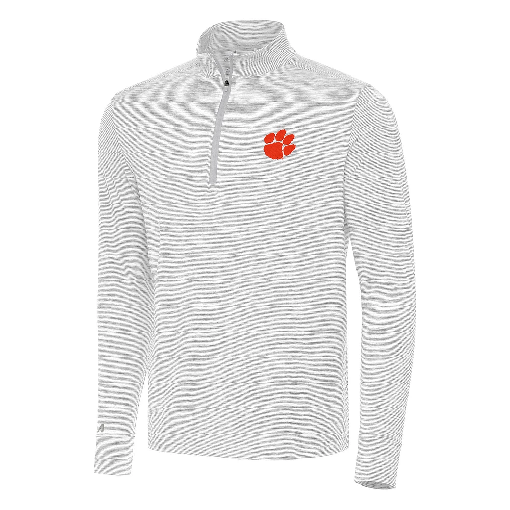 Men's Antigua Gray Clemson Tigers Cause Quarter-Zip Top