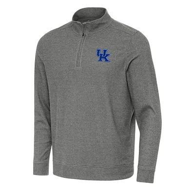 Men's Antigua Heather Black Kentucky Wildcats Subtle Quarter-Zip Sweatshirt