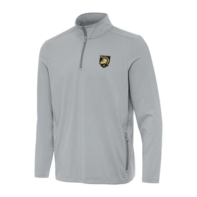 Men's Antigua Gray Army Black Knights Perilous Quarter-Zip Sweatshirt