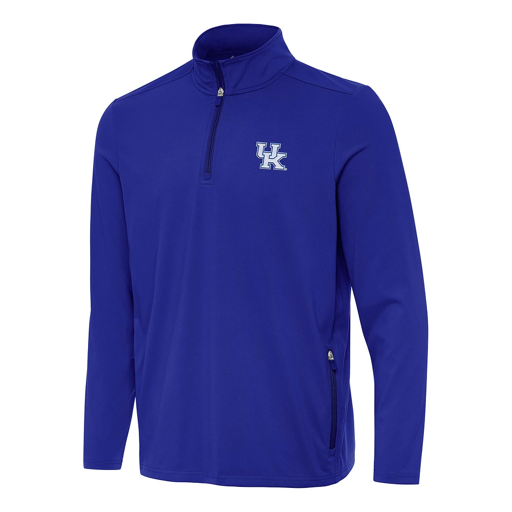 Men's Antigua Royal Kentucky Wildcats Perilous Quarter-Zip Sweatshirt