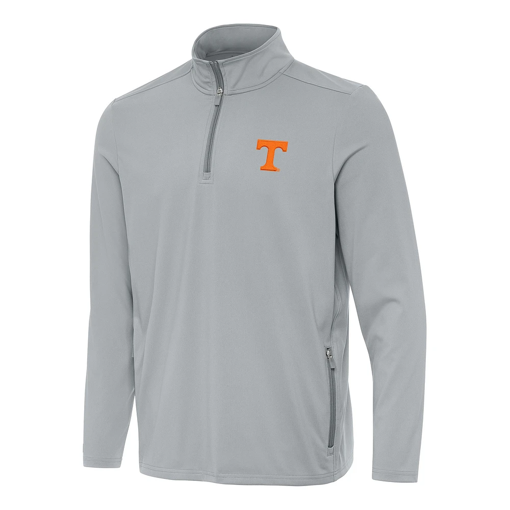 Men's Antigua Gray Tennessee Volunteers Perilous Quarter-Zip Sweatshirt