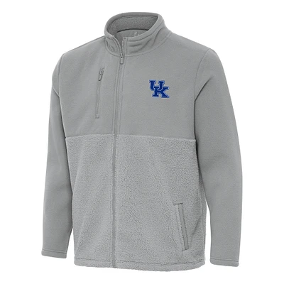 Men's Antigua Gray Kentucky Wildcats Daily Fused Full-Zip Jacket