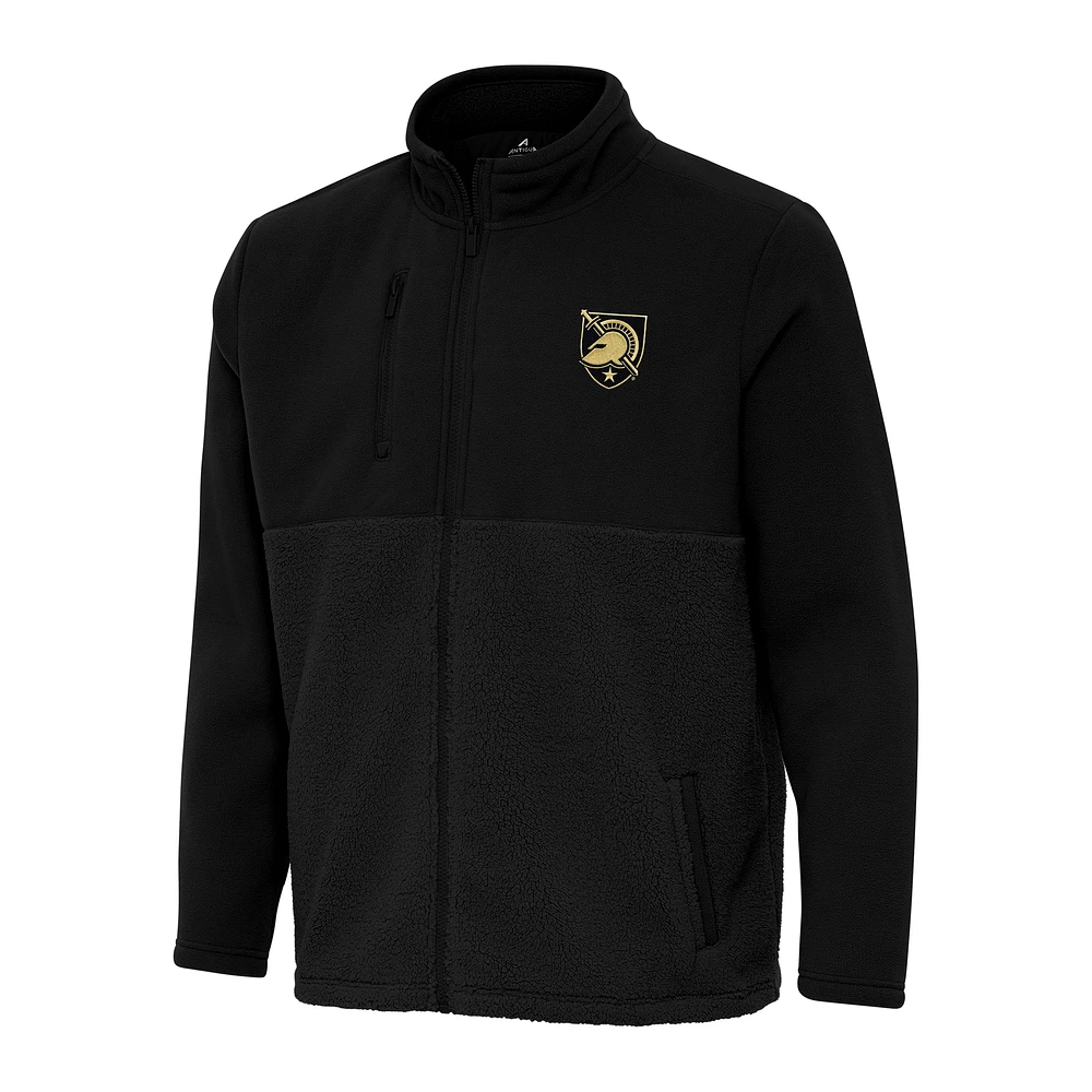 Men's Antigua Black Army Knights Daily Fused Full-Zip Jacket
