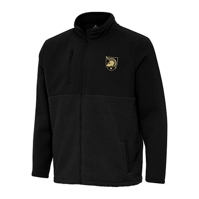 Men's Antigua Black Army Knights Daily Fused Full-Zip Jacket