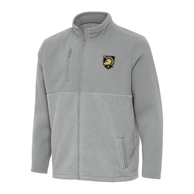 Men's Antigua Gray Army Black Knights Daily Fused Full-Zip Jacket