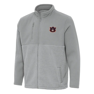 Men's Antigua Gray Auburn Tigers Daily Fused Full-Zip Jacket