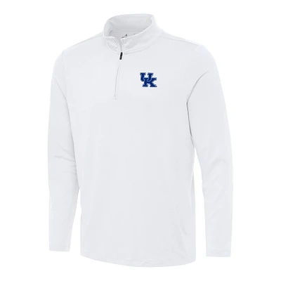 Men's Antigua White Kentucky Wildcats Reprocess Quarter-Zip Top