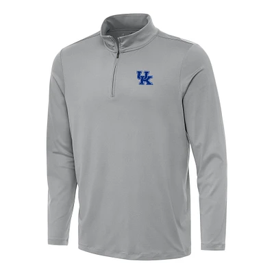 Men's Antigua Gray Kentucky Wildcats Reprocess Quarter-Zip Top