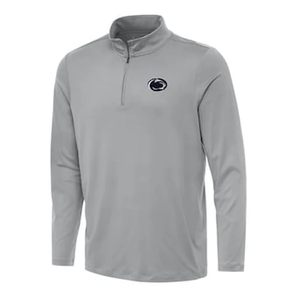 Men's Antigua Gray Penn State Nittany Lions Reprocess Quarter-Zip Top