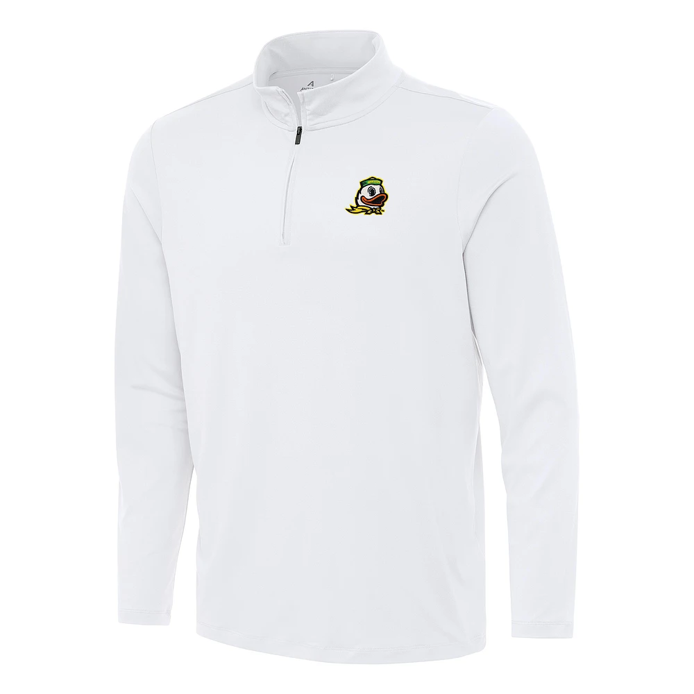 Men's Antigua White Oregon Ducks Reprocess Quarter-Zip Top
