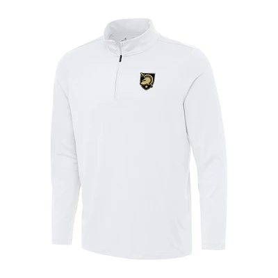 Men's Antigua White Army Black Knights Reprocess Quarter-Zip Top