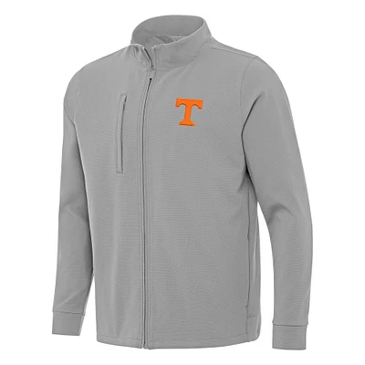 Men's Antigua Gray Tennessee Volunteers Regard Full-Zip Jacket