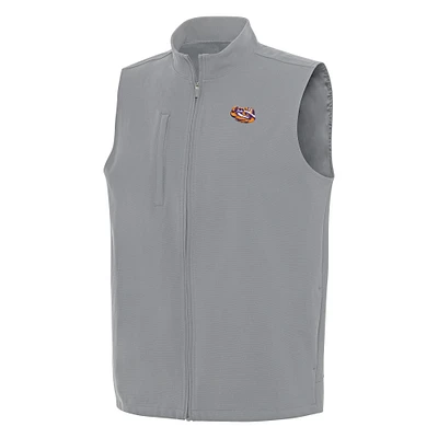 Men's Antigua Gray LSU Tigers Regard Full-Zip Vest