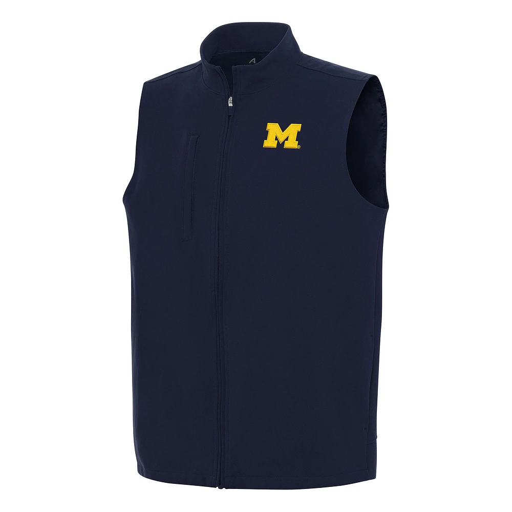 Men's Antigua Navy Michigan Wolverines Regard Full-Zip Vest