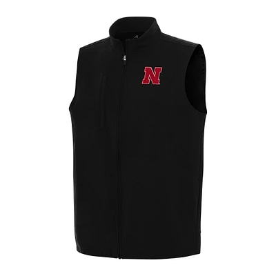 Men's Antigua Black Nebraska Huskers Regard Full-Zip Vest