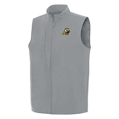 Men's Antigua Gray Oregon Ducks Regard Full-Zip Vest
