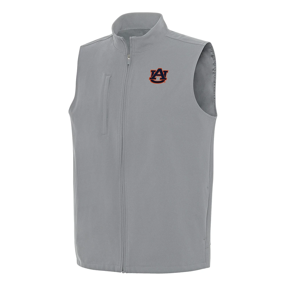 Men's Antigua Gray Auburn Tigers Regard Full-Zip Vest