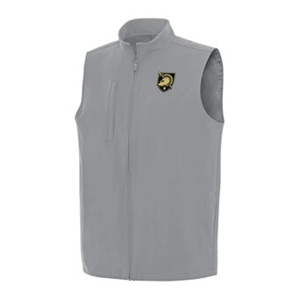 Men's Antigua Gray Army Black Knights Regard Full-Zip Vest