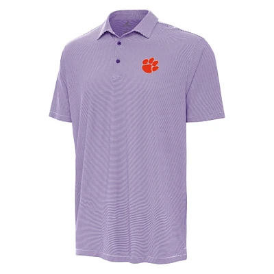 Men's Antigua Purple Clemson Tigers Twine Polo