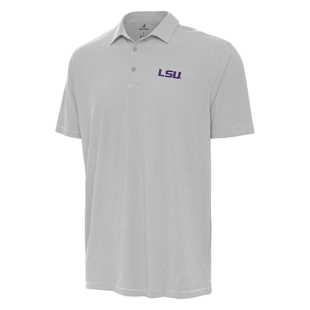 Men's Antigua Gray LSU Tigers Twine Polo