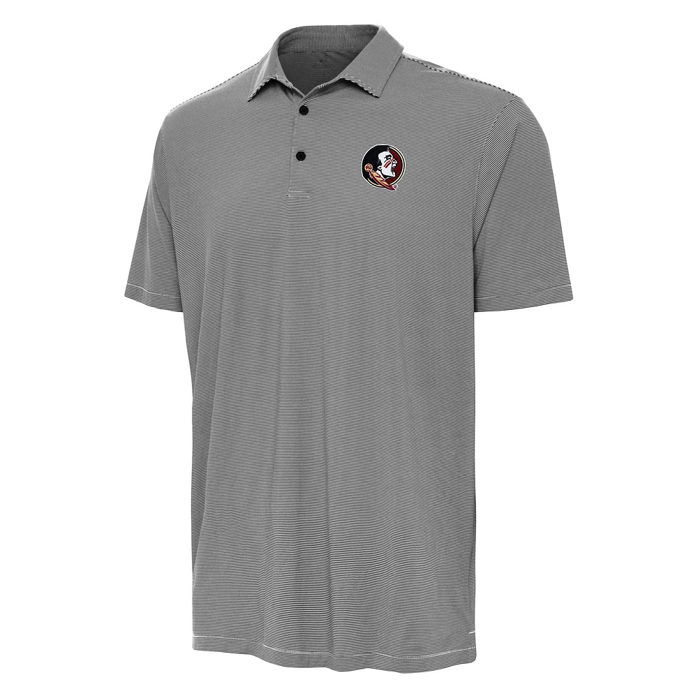 Men's Antigua Black Florida State Seminoles Twine Polo