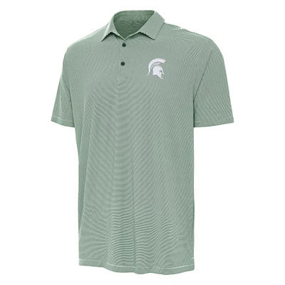 Men's Antigua Hunter Green Michigan State Spartans Twine Polo