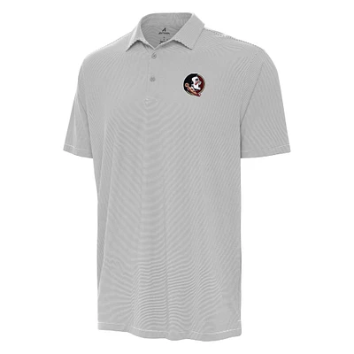 Men's Antigua Gray Florida State Seminoles Twine Polo