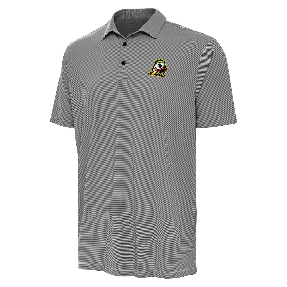 Men's Antigua Black Oregon Ducks Twine Polo