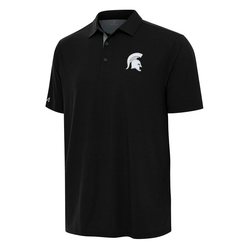 Men's Antigua Black Michigan State Spartans Era Polo