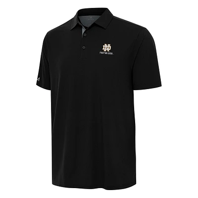 Men's Antigua Black Notre Dame Fighting Irish Era Polo