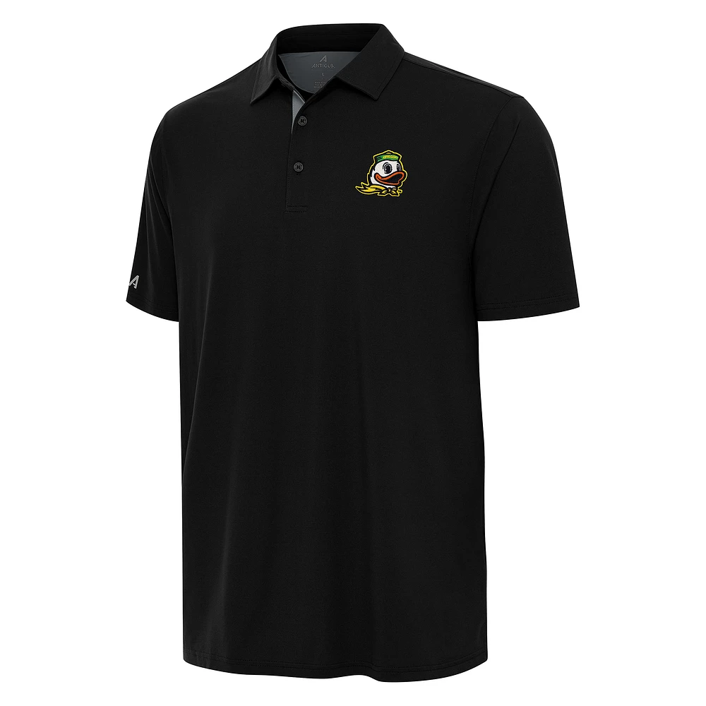 Men's Antigua Black Oregon Ducks Era Polo