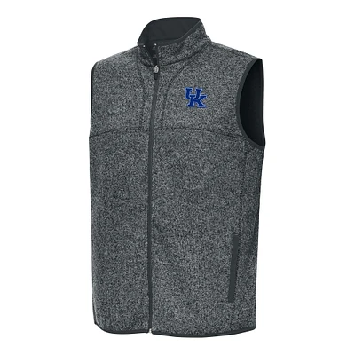 Men's Antigua Heather Gray Kentucky Wildcats Fortune Full-Zip Vest