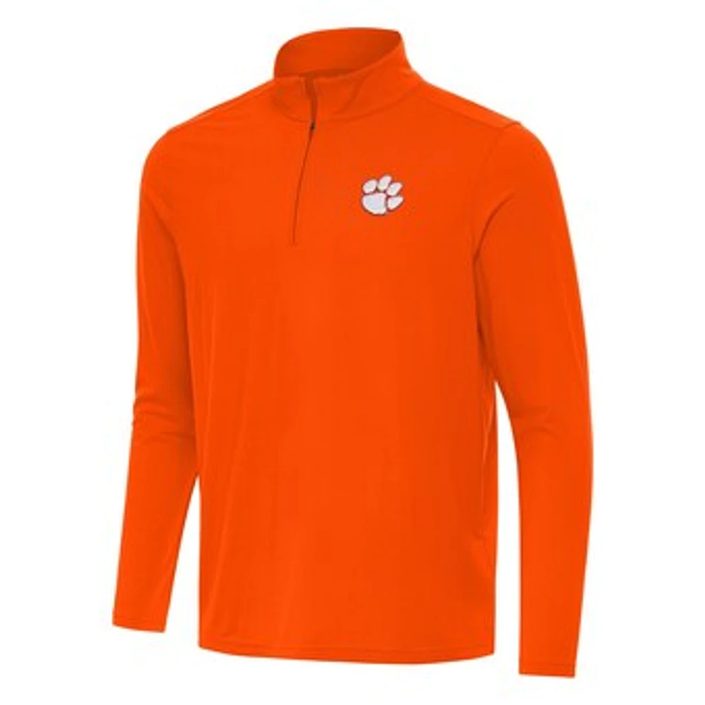 Men's Antigua Orange Clemson Tigers Intent Quarter-Zip Top