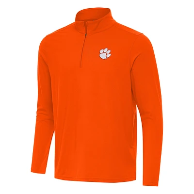 Men's Antigua Orange Clemson Tigers Intent Quarter-Zip Top