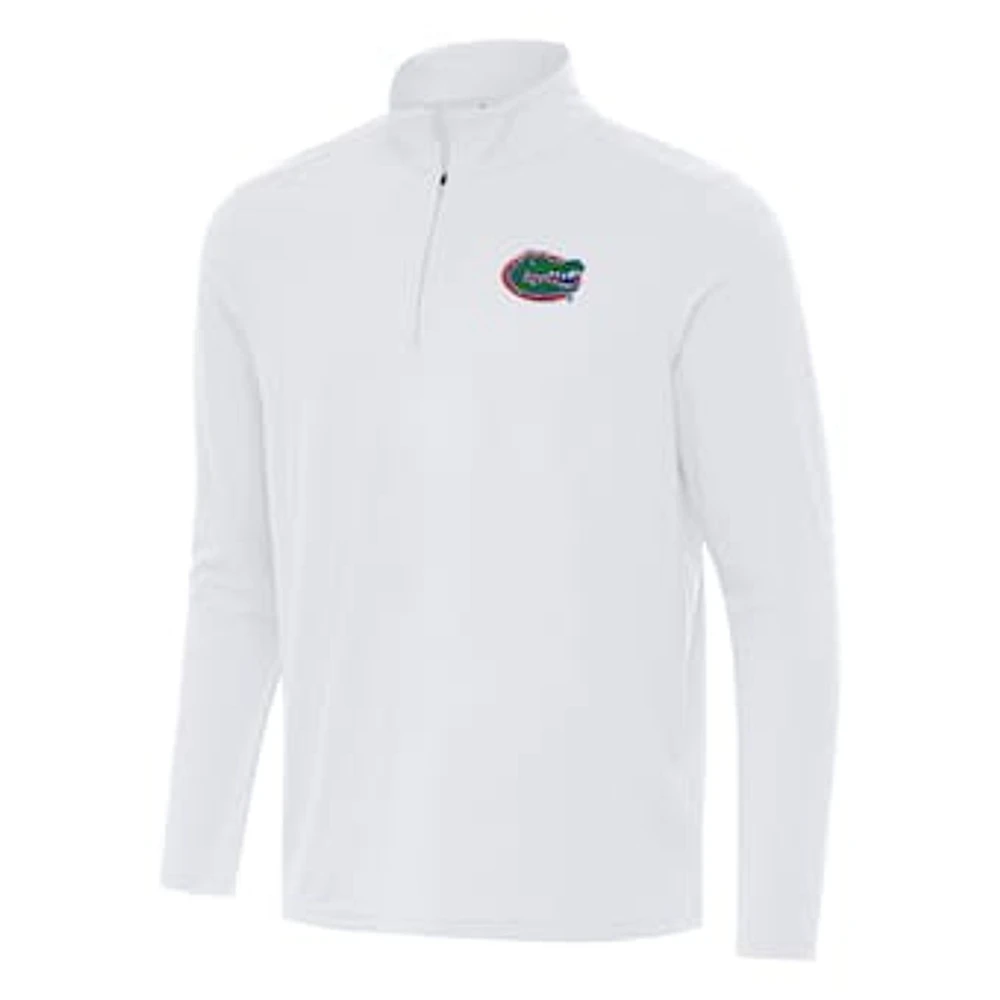 Men's Antigua White Florida Gators Intent Quarter-Zip Top