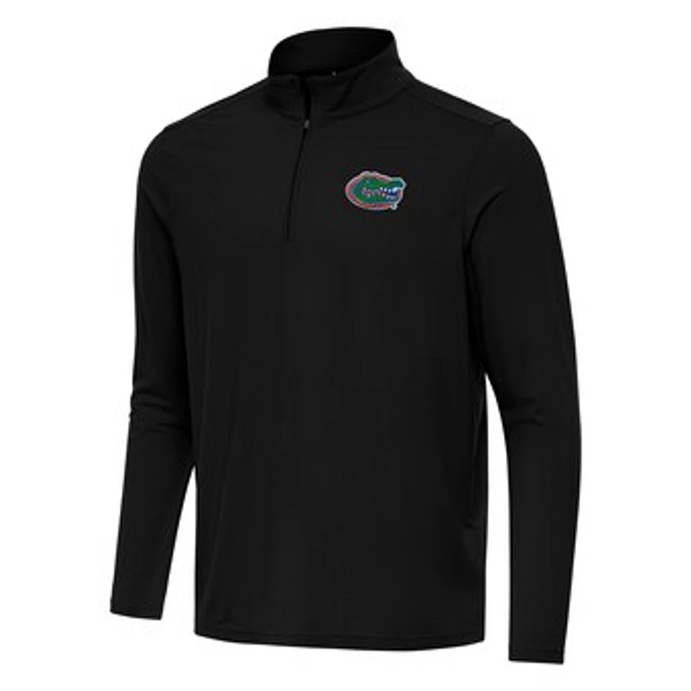 Men's Antigua Black Florida Gators Intent Quarter-Zip Top