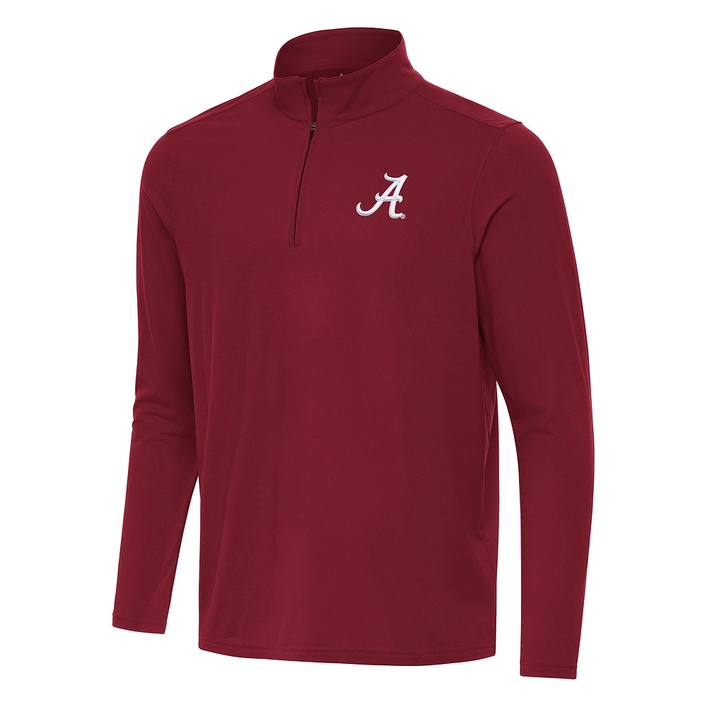 Men's Antigua Cardinal Alabama Crimson Tide Intent Quarter-Zip Top