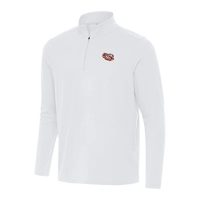 Men's Antigua White LSU Tigers Intent Quarter-Zip Top