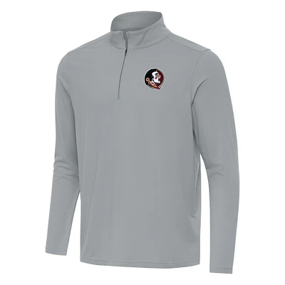 Men's Antigua Gray Florida State Seminoles Intent Quarter-Zip Top