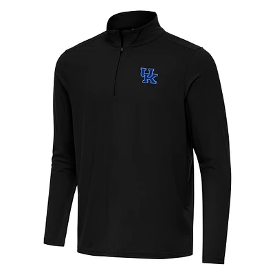 Men's Antigua Black Kentucky Wildcats Intent Quarter-Zip Top
