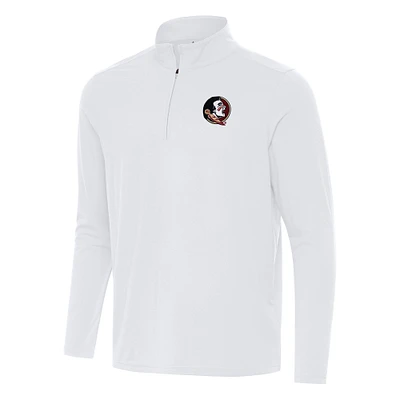 Men's Antigua White Florida State Seminoles Intent Quarter-Zip Top