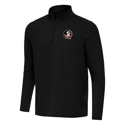 Men's Antigua Black Florida State Seminoles Intent Quarter-Zip Top