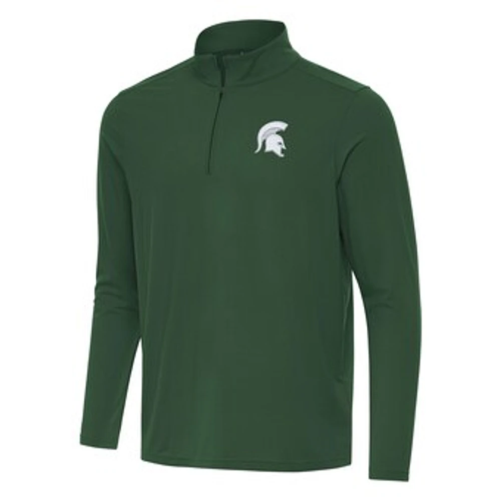 Men's Antigua Hunter Green Michigan State Spartans Intent Quarter-Zip Top