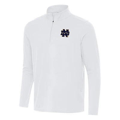 Men's Antigua White Notre Dame Fighting Irish Intent Quarter-Zip Top