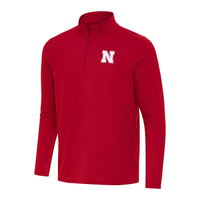 Men's Antigua Red Nebraska Huskers Intent Quarter-Zip Top