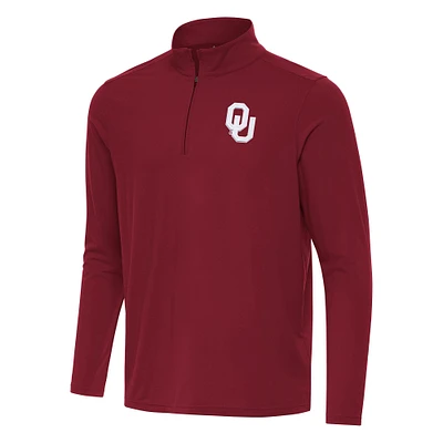 Men's Antigua Cardinal Oklahoma Sooners Intent Quarter-Zip Top