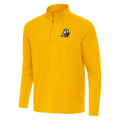 Men's Antigua Gold Oregon Ducks Intent Quarter-Zip Top