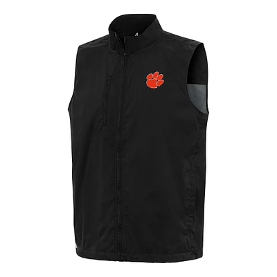Men's Antigua Black Clemson Tigers Brisk Full-Zip Vest