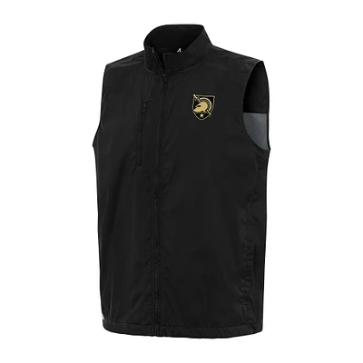 Men's Antigua Black Army Knights Brisk Full-Zip Vest